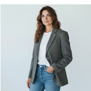 BelAir Fashions Mens Gray Wool Blend‎ Blazer Cashmere Sport Coat Size 38